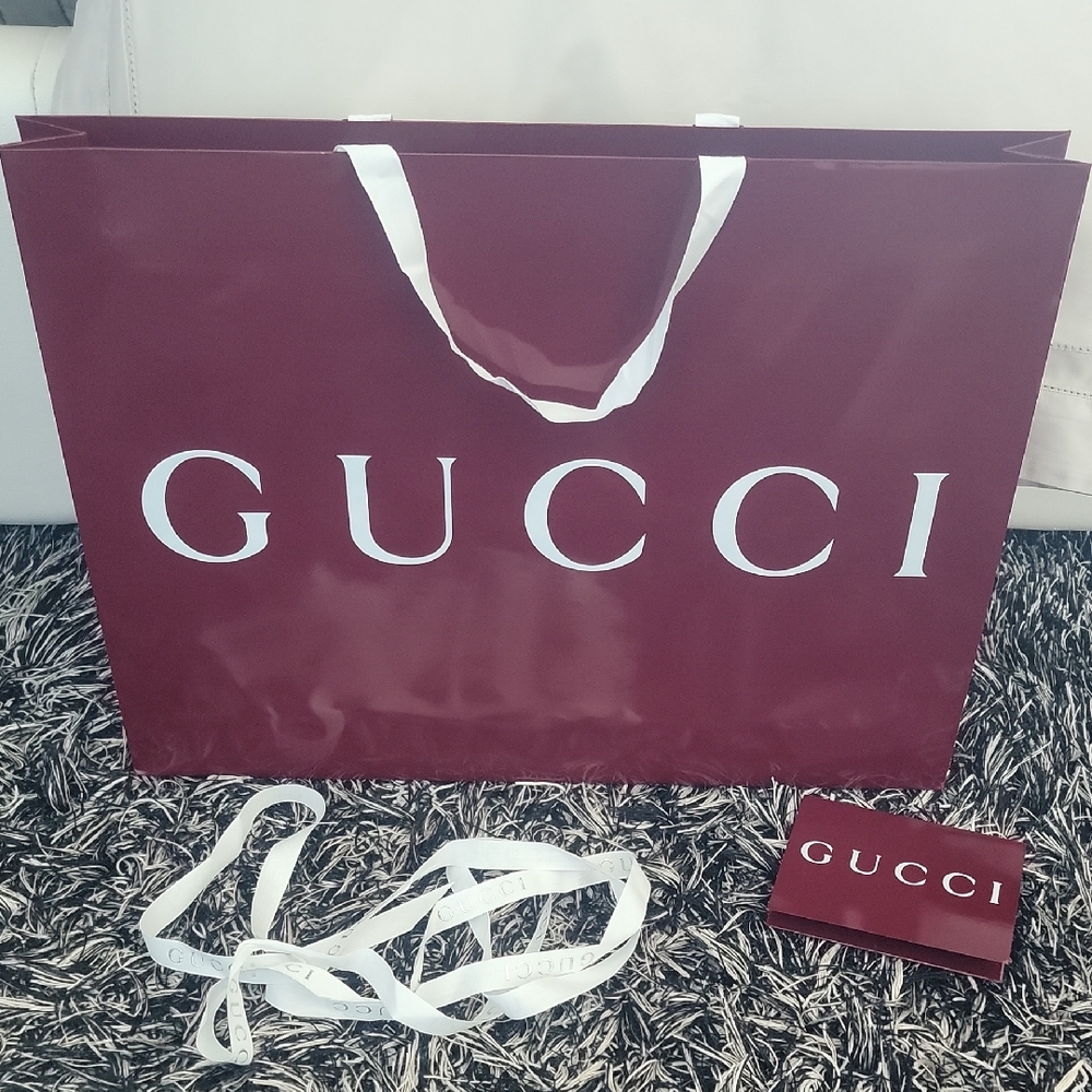 Gucci Maroon Tote with White Accents